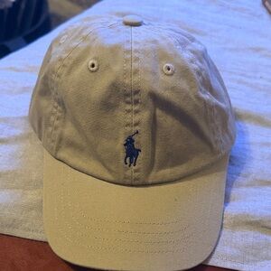 Polo by Ralph Lauren Beige Cap with Navy Logo